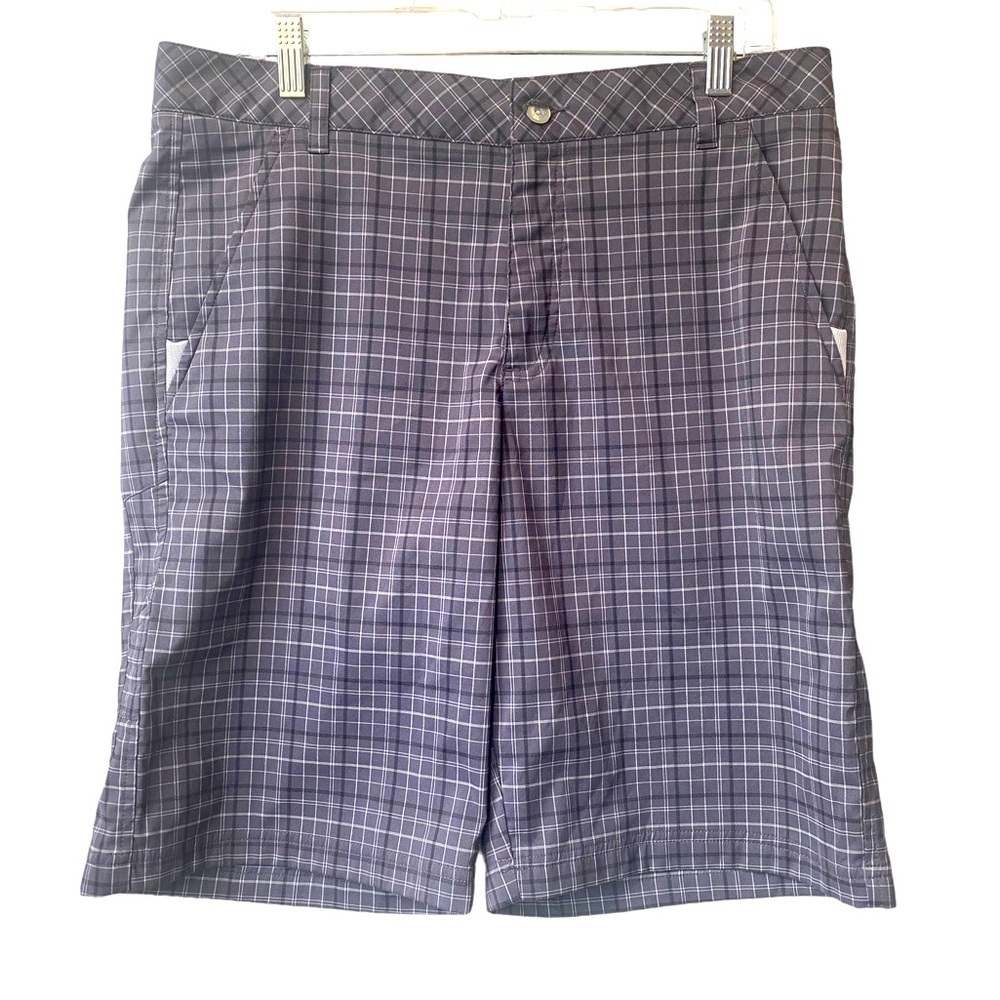 Fila Sports Mens Golf Shorts Size 34 Plaid Pockets Stretch Bermuda Long Lined